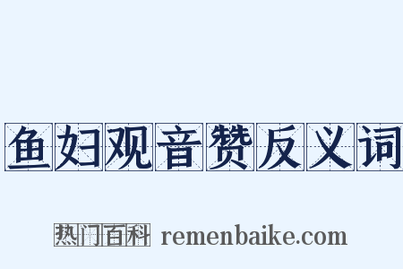 鱼妇观音赞反义词是什么意思的图片